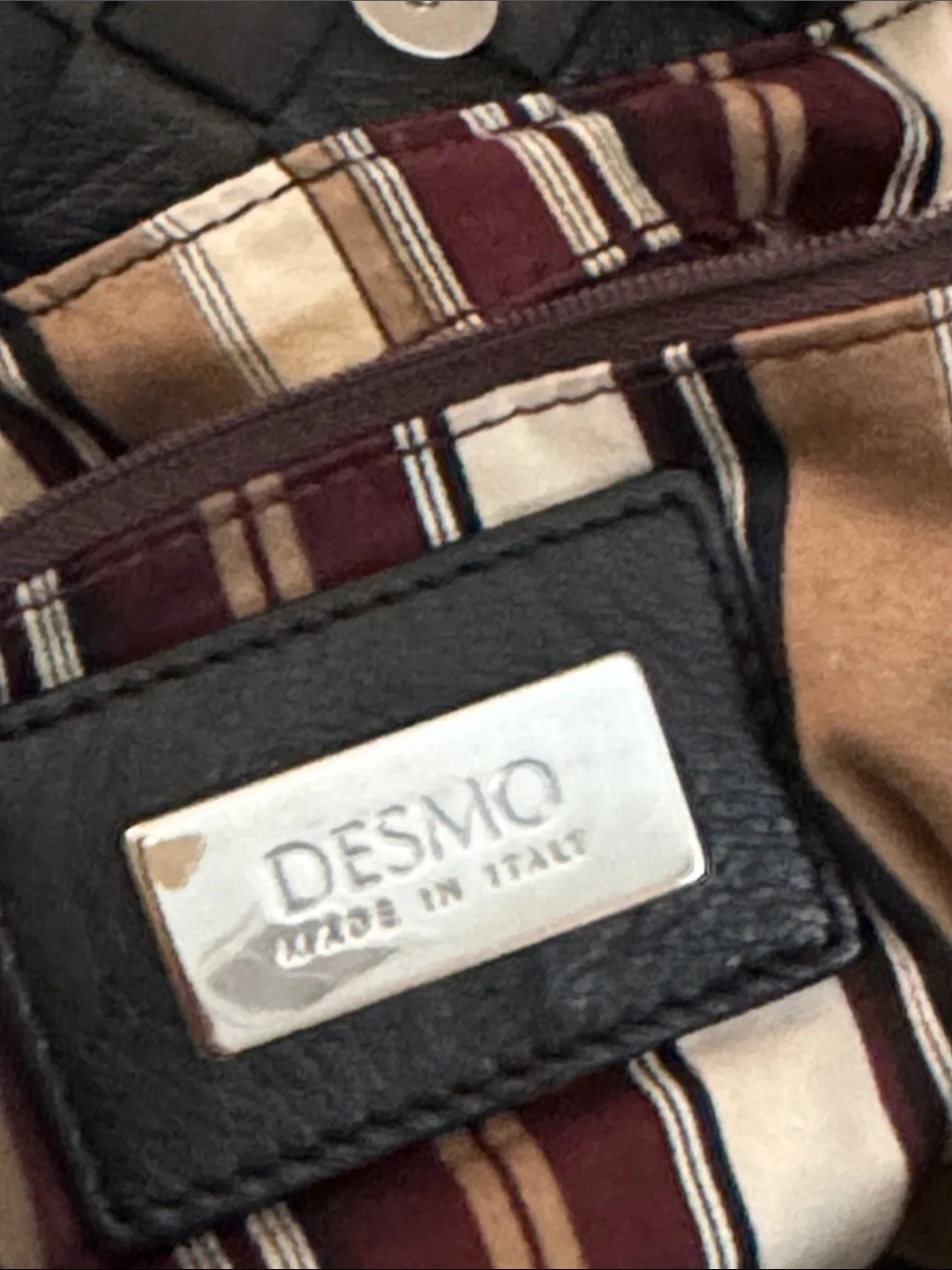 Desmo leather satchel bag from Italy